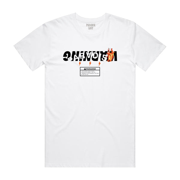 WARNING 2.0 TEE WHT/ORG