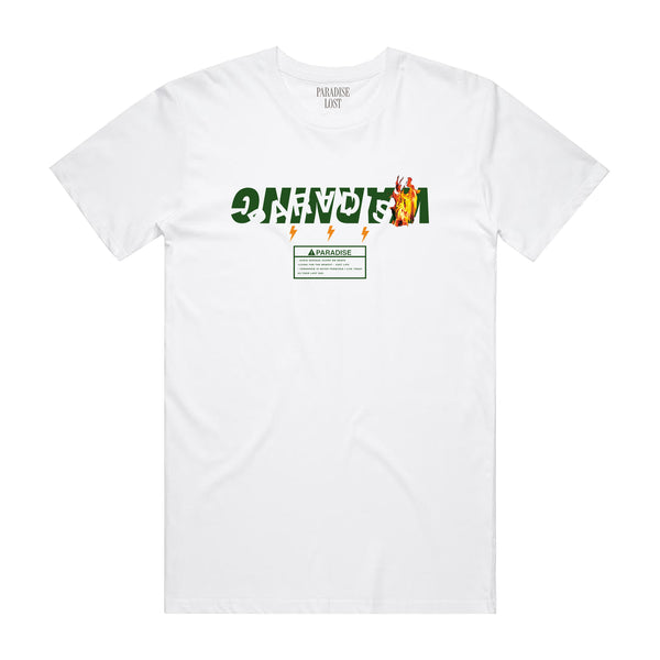 WARNING 2.0 TEE WHITE/GREEN