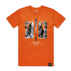 BARBED WIRE BAT BEN TEE ORANGE