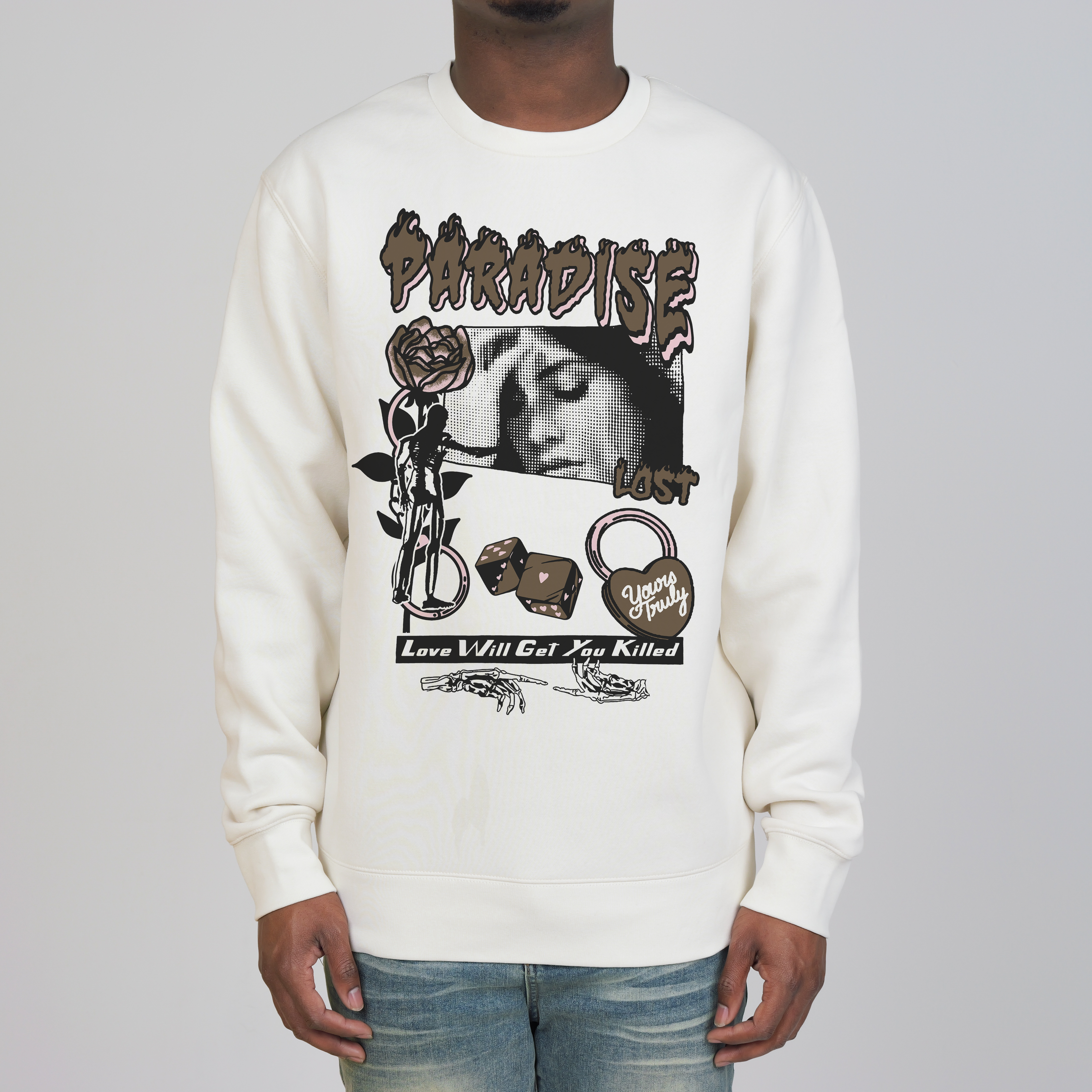 BREAK NO RULES CREWNECK CREAM