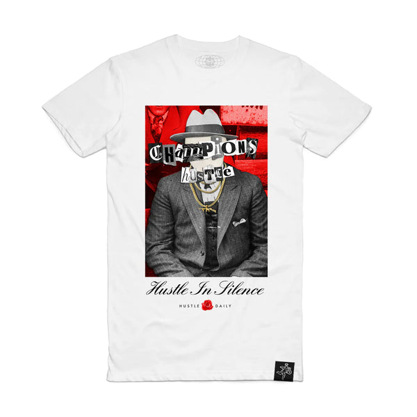 SILENT HUSLTE CAPONE TEE WHITE