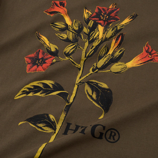 TOBACCO FLOWER SS TEE OLIVE