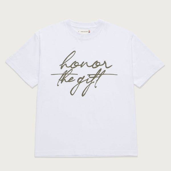 HTG SCRIPT TEE WHITE