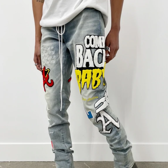 Villa Blvd Denim Pocket Cargo Jeans ☛ Multiple Colors Available ☚