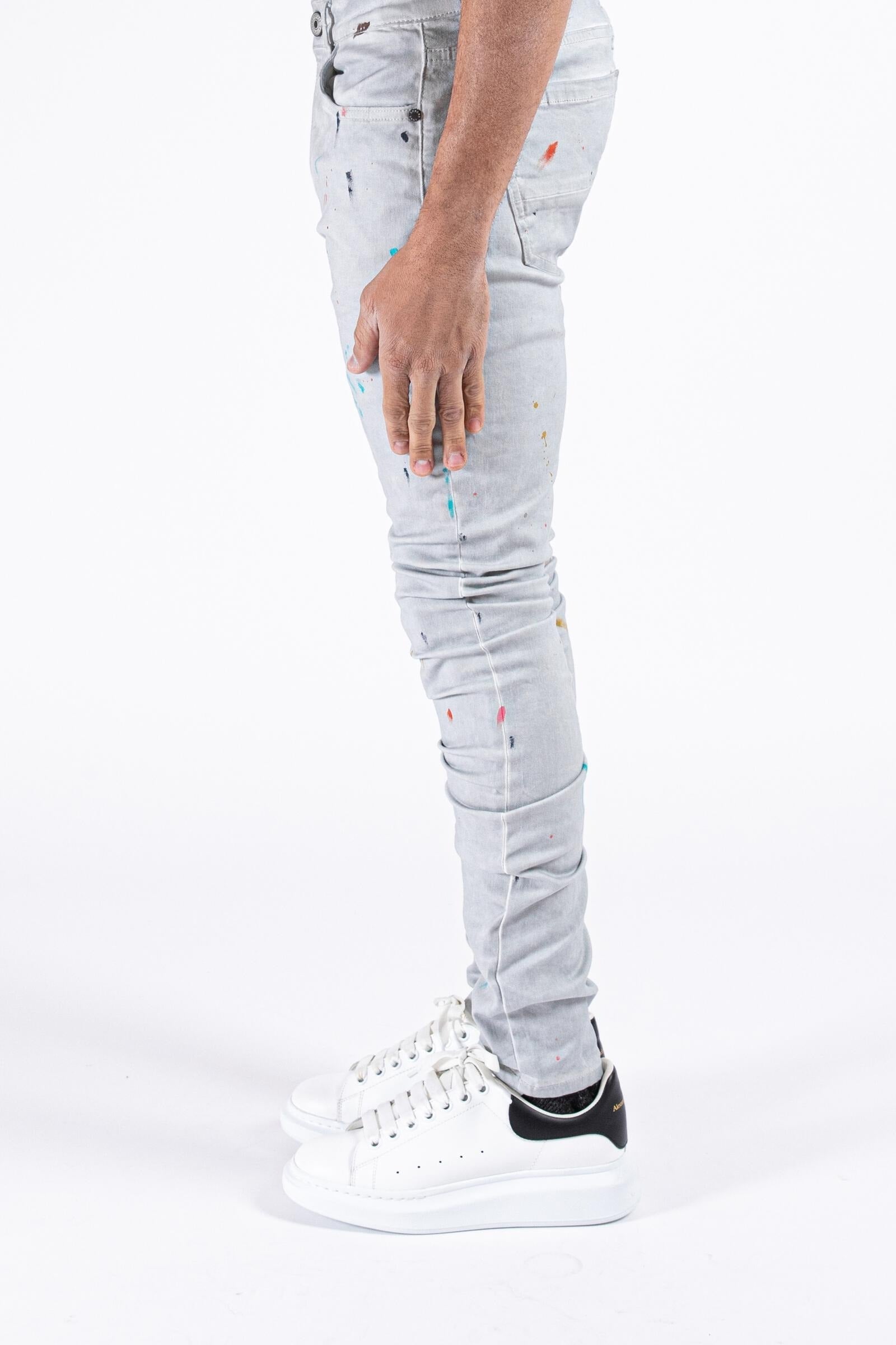 ZENOS WORD JEANS WHITE