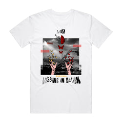 MISSING IN ACTION TEE WHITE/RED/YELLOW