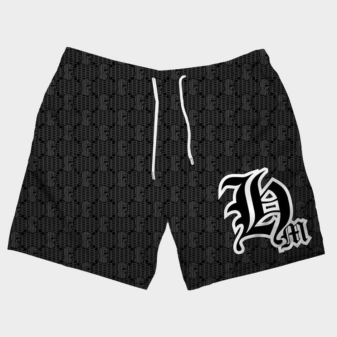 SKI MASK PATTERN SHORTS BLACK