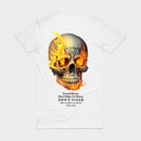 SCARED MONEY BURNING SKULL TEE WHITE